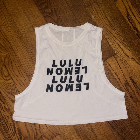 Lululemon {White Muscle Love Tank Top} Size 6. - Picture 2 of 4